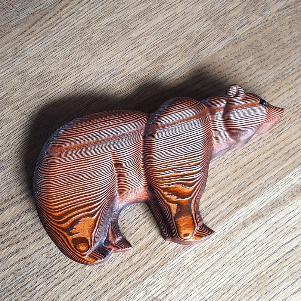 Green Mountain Wood Bear Wall Art MCM